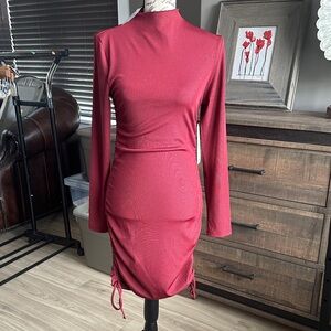 Almost Famous Burgundy Long Sleeve Dress